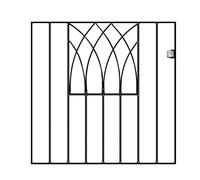 ABBEY Modern Metal Garden Gate Galvanised Wrought Iron Style Pedestrian Gate (991mm GAP x 812mm High ABZP33)
