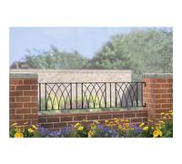 Abbey Modern Metal Garden Railing Panel 39cm High Black