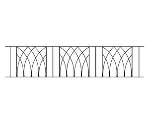 Abbey Modern Metal Railing Panel 1830mm Gap x 395mm High Galvanised Fence Fencing ABZP06
