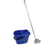 Abbey Professional Mop and Bucket Kit with two mop heads, Blue