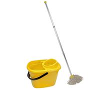 Abbey Professional Mop and Bucket Kit with two mop heads, Yellow