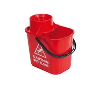 Abbey Professional Socket Mop Bucket with High Profile Wringer 15 Litres Red