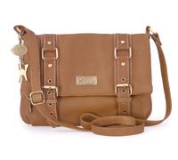 Catwalk Collection Handbags - Women's Leather Cross Body Bag - Medium Messenger Bag - Adjustable Shoulder Strap - Abbey Road - Tan
