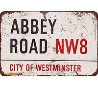 Abbey Road Retro Tin Sign Metal Sign Vintage Plaque Metal Tin Sign Metal Poster Wall Decor for Home Kitchen Garage Bar Pub Gift 12 X 8 Inches