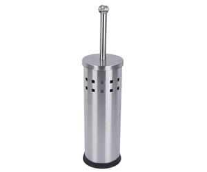 Abbey Toilet Bowl Brush and Holder for Bathroom (Closed, Stainless Steel)