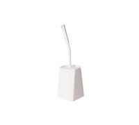 Abbey Toilet Bowl Brush and Holder for Bathroom (Closed, White)
