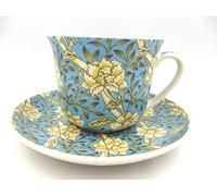 Abbeydale Collection Gift boxed Jumbo Cup and saucer in William Morris blue chrysanthemum design