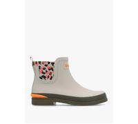 Abbeyfield Packable Mist Inky Leopard Print Ankle Wellingtons - Beige Patent / 5