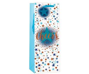 AbbeyShake bottle gift bags one size multicoloured - Pack of 6 (Blue cheers)