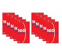 AbbeyShake spiral reporter’s notepad wirebound notebook 160 pages 210x124mm (Pack of 10 Pads, 160 Pages)