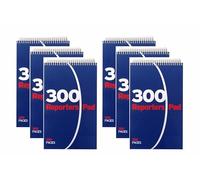 AbbeyShake spiral reporter’s notepad wirebound notebook 300 pages 210x124mm (Pack of 6 Pads, 300 pages)