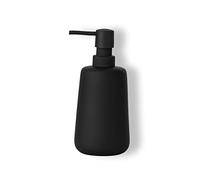 ABBI NIMO Matte Black Ceramic Soap Dispenser, 13 oz Refillable Bathroom or Kitchen Countertop Dispenser with Soft Touch Rubber Coating