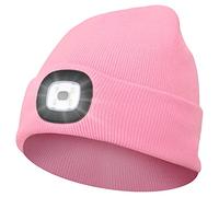 Abbicen Beanie Hat with Light Unisex Winter Headlight Hats LED USB Rechargeable Torch Cap Headlamp Flashlight Head Gift for Women Men