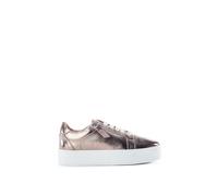 'Abbiy' Leather Casual Trainers Moda In Pelle Metallics 7