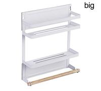 Abboard Kitchen Storage Tool Spice Holder Rack Holder Fridge Magnetic Side Hook Large White