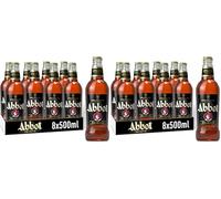 Abbot Reserve Strong Beer 8 x 500ml Bottles - Premium English Ale with Rich Malty Flavour, Caramel Sweetness and Smooth Balanced Finish, Strong British Beer 6.5% ABV (Pack of 2)