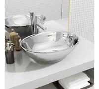 abbotsford oval countertop basin without waste 400mm wide - silver
