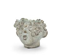 Abbott Collection 27-BACI-042 Mini Kissing Face Planter, Grey