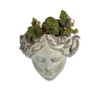 Abbott Collection 27-DEMETER-313 Woman Face Wall Planter, Grey
