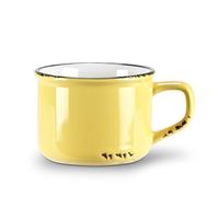 Abbott Collection 27-Enamel/Cap YLW Enamel Look Stoneware Cappuccino Mug, Yellow