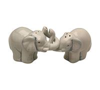 Abbott Collection 27-Hug/Elephant Hugging Elephants Salt and Pepper Shaker Set, Grey, 3.5" L