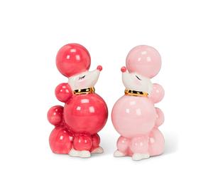Abbott Collection 27-PINKIE-518 Pink Poodle Salt and Pepper Shaker Set Pink 3.5"""" H
