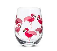 Abbott Collection 27 SG Flamingo Stemless Goblet-4"H(14oz), 4" high, Clear and Pink