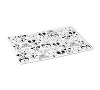 Abbott Collection 27-TABLEMAT-AB-59 Simple Dog Faces Placemat, White/Black