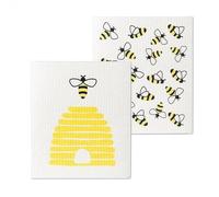 Abbott Collection Bee & Beehive Dishcloths, Set of 2