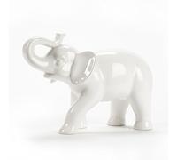 Abbott Collection Ceramic Elephant Figurine, White (Large)