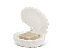 Abbott Collection Double Clam Shell Porcelain Soap Dish - White, Irregular Shape