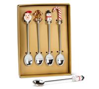 Abbott Collection Holiday Icon Spoons. Set of 4 - Glass/Metal, Assorted (4.5 inches L)