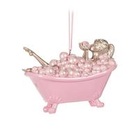 Abbott Collection Lady in Bathtub Ornament, Pink (4.5" L)