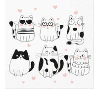 Abbott Collection Luncheon Meow Cats Napkins. Pack of 20