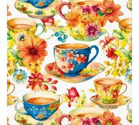 Abbott Collection Luncheon Summer Tea Disposable Napkins. Pack of 20 - Paper, Multi (6.5" SQ)