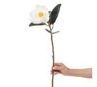 Abbott Collection Medium Magnolia Bloom, Artificial Flower - Polyester/Plastic, White/Green (29" L)