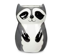 Abbott Collection Mini Sitting Raccoon Planter/Vase - Ceramic, Grey (4" H)
