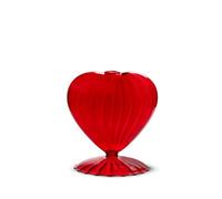 Abbott Collection Optic Heart Pedestal Vase - Glass, Red, 4.5 inches H (0.5" Opening)