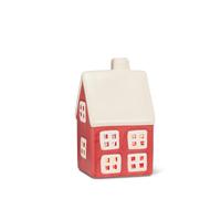 Abbott Collection Red House White Roof Stoneware Tealight Candle Holder (5" H)