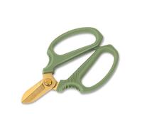 Abbott Collection Short Blade Floral Snips - Stainless Steel/Rubber, Green/Gold (6.5 inches L)