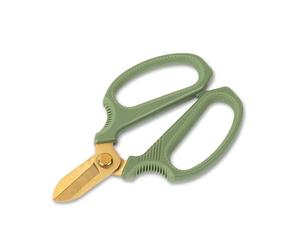 Abbott Collection Short Blade Floral Snips - Stainless Steel/Rubber, Green/Gold (6.5 inches L)