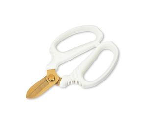 Abbott Collection Short Blade Floral Snips - Stainless Steel/Rubber, Ivory/Gold (6.5 inches L)