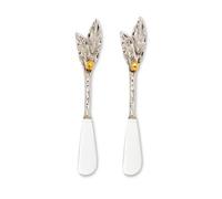 Abbott Collection Silver/Gold Olive & Leaf Pate Spreaders. Set of 2