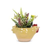 Abbott Collection Small Chicken Planter, Ceramic, Yellow, 5" L