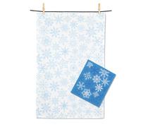 Abbott Collection Snowflakes Christmas Dishcloth & Kitchen Towel