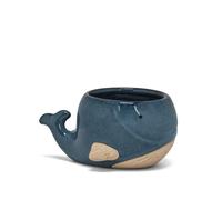 Abbott Collection Stoneware Whale Planter - Small (2"""" H)