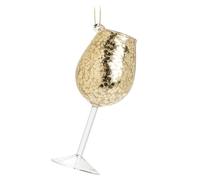 Abbott Collection Wine Goblet Ornament. Pack of 1 - Glass, Gold (4.25 inches H)