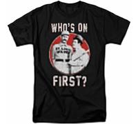 Abbott & Costello Who's On First T Shirt 1940's TV Comedy Tee Black XL