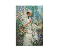 Abbott Fuller Graves Printed Posters Lady in The Garden Picture Print Canvas Wall Paint Arts Decor Modern Home Artworks Idea 08x12inch(20x30cm)