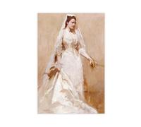 Abbott Handerson Thayer,A Bride,Portrait of The Bride in Wedding Dress,art Prints,Vintage Art,canvas Wall Art,famous Art Prints,V5216 Canvas Poster Bedroom Decor Landscape Office Room Decor Gift 20x30